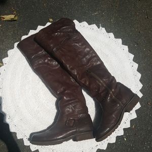 Frye knee-high shearling Valerie OTK leather boots
